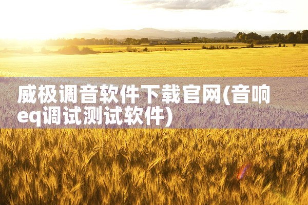 威极调音软件下载官网